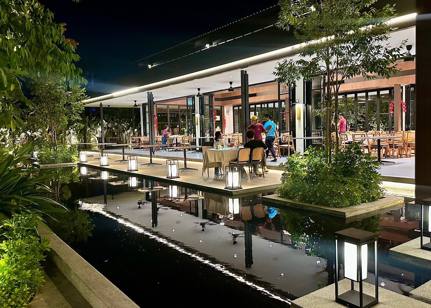 Orkid Ria Dining pavilion and water feature, 2026