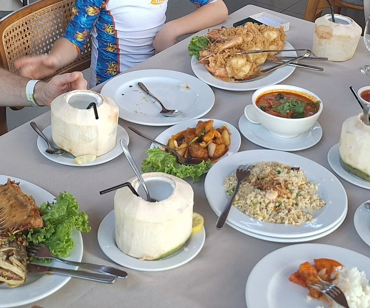 A table made for sharing at Orkid Ria Seafood Restaurant