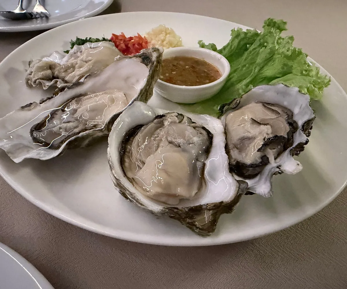 Fresh oysters at Orkid Ria Seafood Restaurant