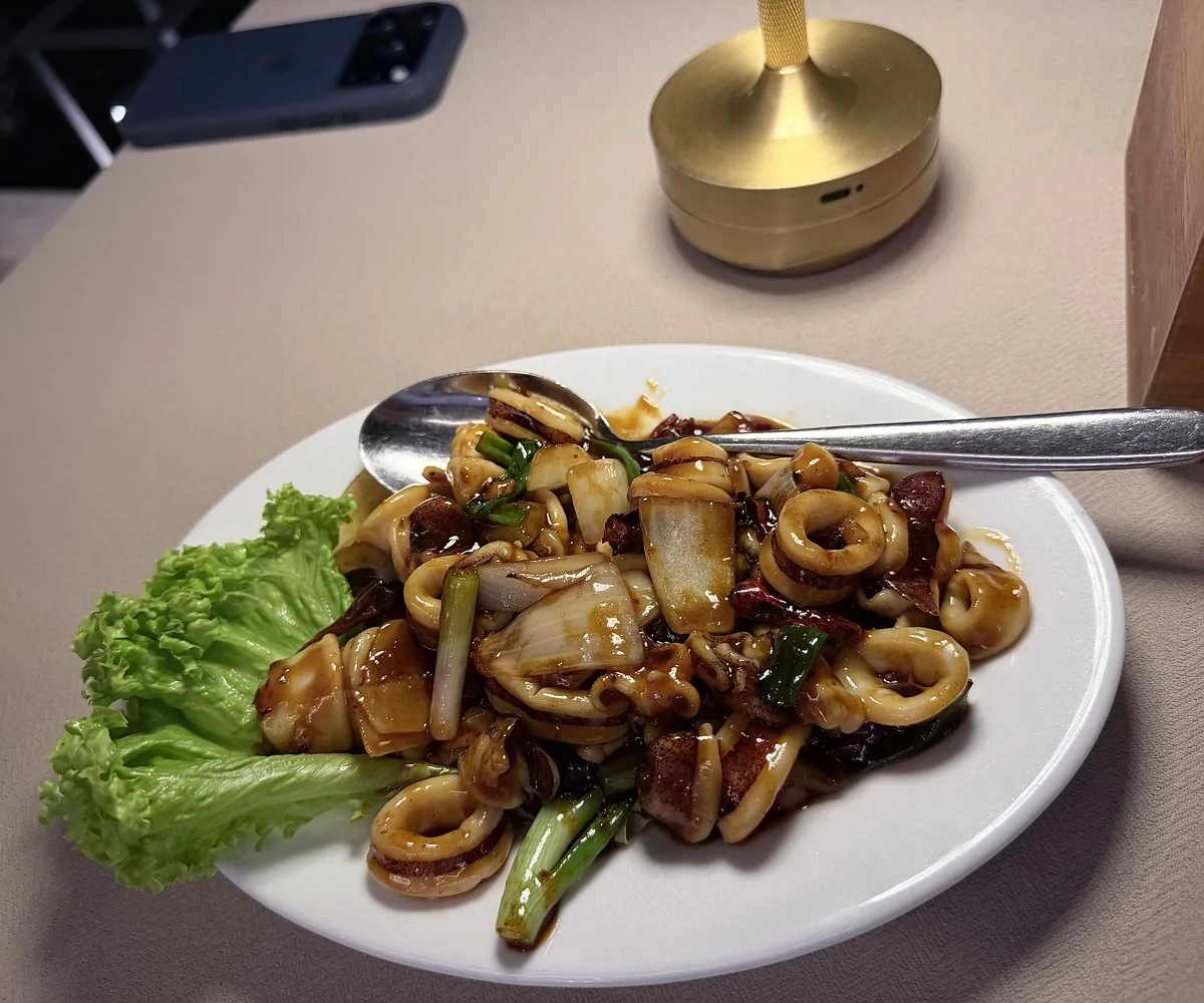 Squid with vegetables at Orkid Ria Seafood Restaurant