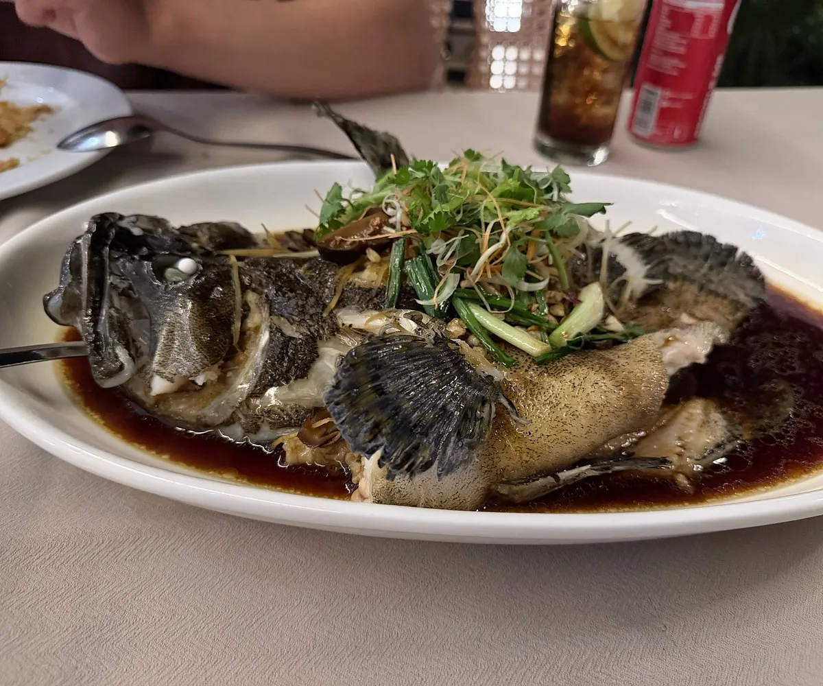 Whole fish to share at Orkid Ria Seafood Restaurant